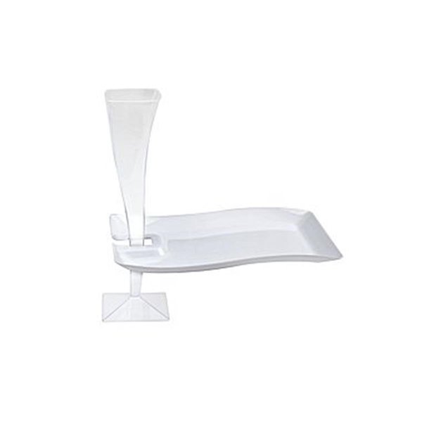 Fineline Settings White Rectangle Cocktail Plate 1409-WH